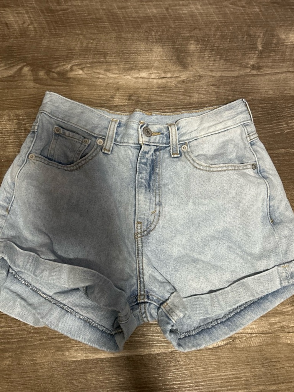 Levi's Light Blue High-Rise Denim Shorts